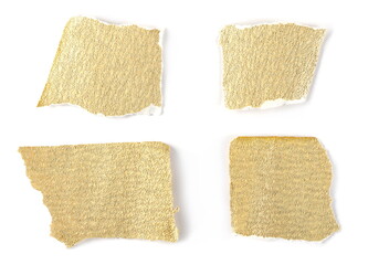 Emery paper, sandpaper set and collection isolated on white background, top view