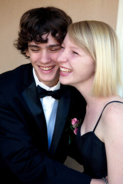 Teen Couple In Formal Attire For Event