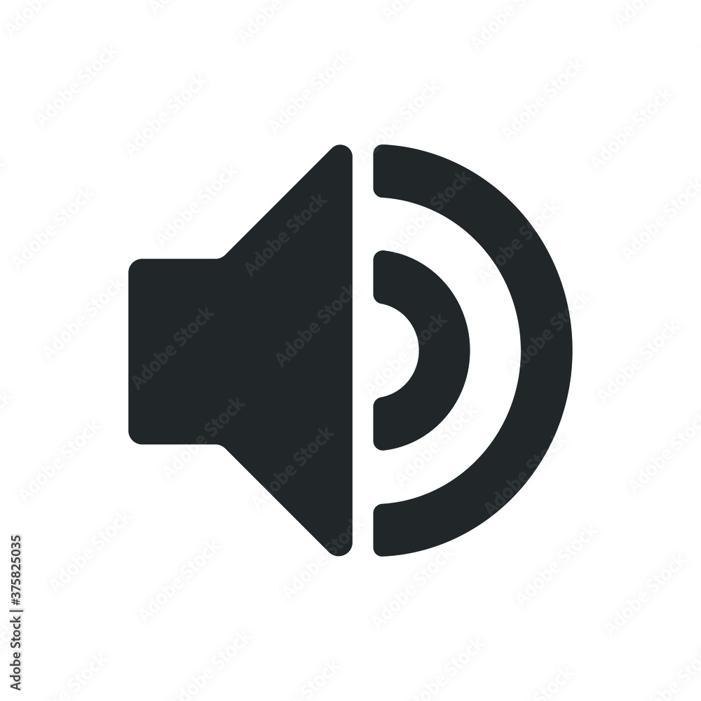 Poster speaker audio icon. volume voice control on off mute symbol. flat application interface sound sign b