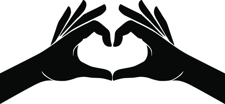 silhouette of hands in forn of a heart