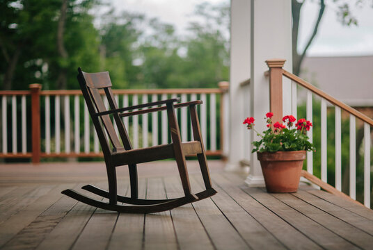 Rocking Chair on Porch at Home