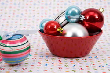 christmas ball ornament in bowl