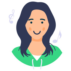 
Editable vector style of a singer, female vocalist 
