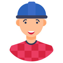 
Person who works with wood, carpenter in flat style 
