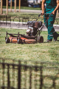 mowing the yard, lawn