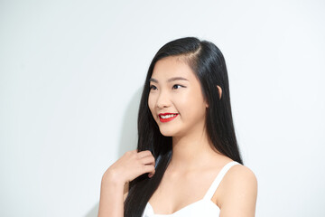 The young female of the smiling face