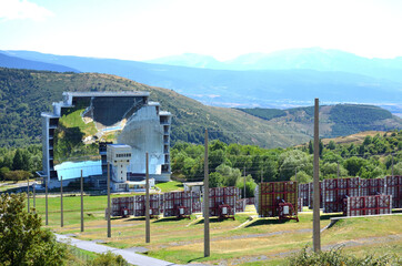 Odeillo Solar Furnace in France on a Sunny Day