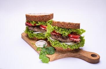 Homemade sandwiches from fresh natural organic ingredients.