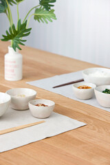 Fototapeta na wymiar table setting with korean food