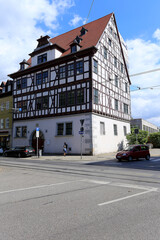 Fachwerkhaus am Anger von Erfurt, Thueringen, Deutschland, Europa