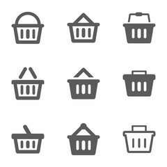 Shopping basket  icon set vector illustration