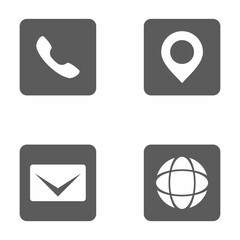 Contact icon set on white background vector illustration