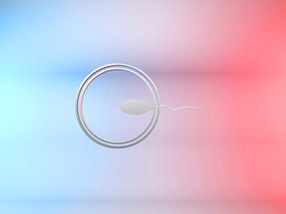 background of sperm fertilizing ovum 3d illustration