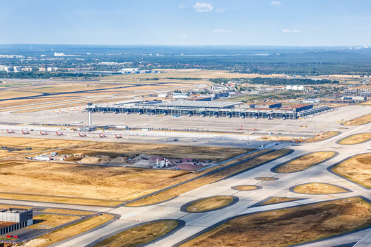 Berlin Brandenburg BER Airport Terminal aerial view photo
