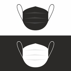 Medical Face Mask icon in flat style on white background Vector Illustration