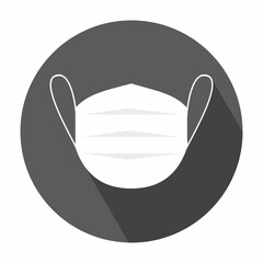 Medical Face Mask icon in flat style on white background Vector Illustration