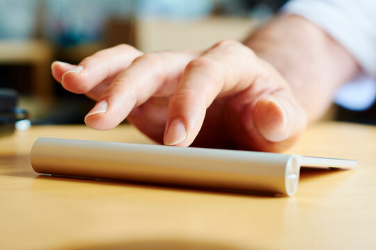 Man using a trackpad