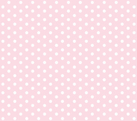 white polka dot pattern lecture on white background. Polka dot seamless pattern background. Pink polka dot pattern