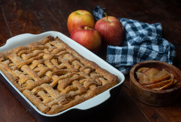 Tarta de manzana postre de día de acción de gracias delicioso estilo latino mexicano