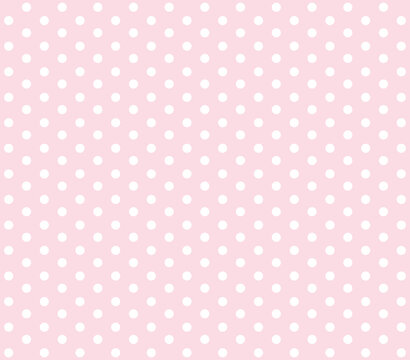 white polka dot pattern lecture on white background. Polka dot seamless pattern background. Pink polka dot pattern