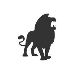 Obraz na płótnie Canvas Lion - vector logo template creative illustration. Animal wild cat face graphic sign. Pride, strong, power concept symbol. Design element.