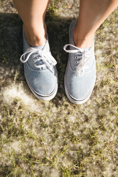 sneakers on the grass