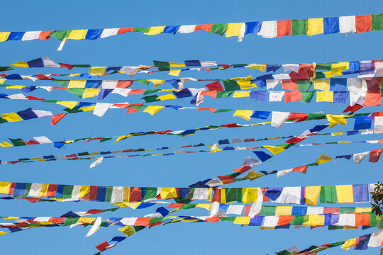 pray flags in Swayambhunath,monkey temple,Nepal
