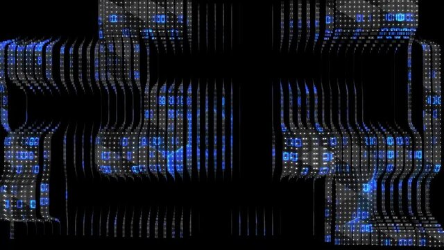 3D futuristic data background - varying binary code in blue color mapped onto a surface moving in waves - abstract speed movement of graphic elements