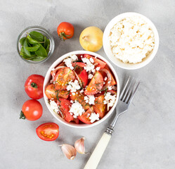 pizza with tomatoes and mozzarella