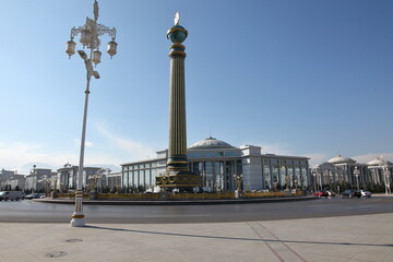 Fototapeta na wymiar Ashgabat, Turkmenistan, street views, buildings, ministry, landmarks and architecture