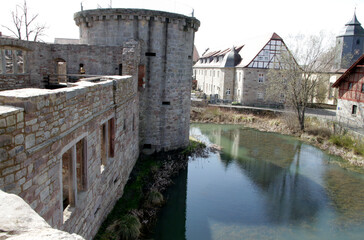 Die Wasserburg in Friedewald. Hessen, Deutschland, Europa
