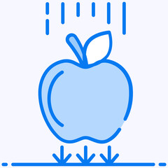 
Apple falling down, concept of gravity icon
