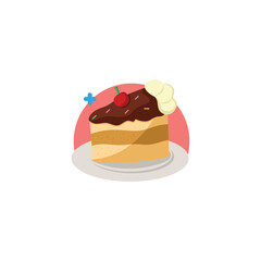 Mood Booster cake in flat design style