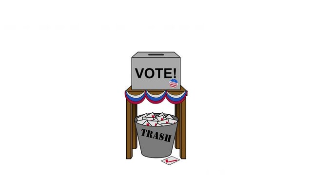 USA Election Rigging Animation on White
