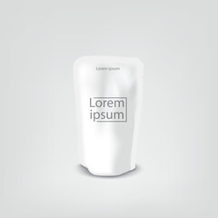 Sachet color white on color gray on background