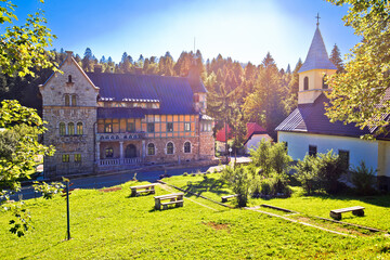 Mountain village of Stara Susica church and historic architecture view