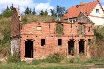 The ruins of a destroyed building