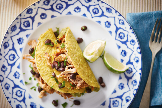 Pork taco with frijoles