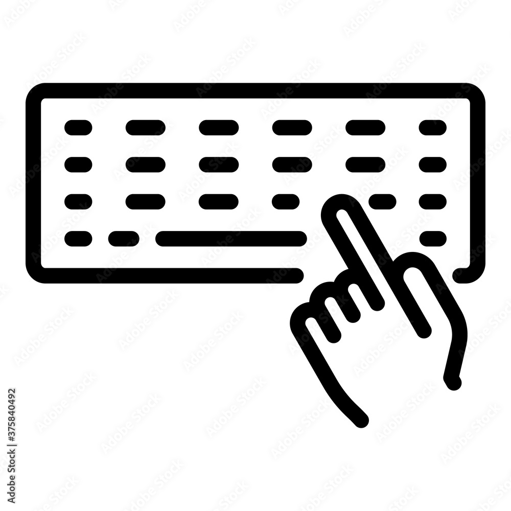Aufkleber home office keyboard icon. outline home office keyboard vector icon for web design isolated on white