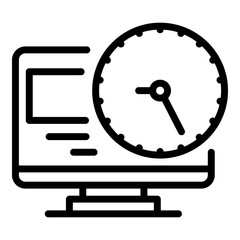 Home office work time icon. Outline home office work time vector icon for web design isolated on white background