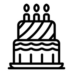 Homemade food cake icon. Outline homemade food cake vector icon for web design isolated on white background