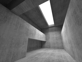 Abstract empty concrete interior background. 3 d