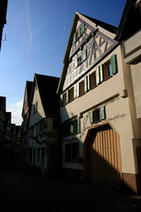 Fachwerkhaeuser in Herrenberg. Baden-Wuerttemberg, Deutschland, Europa