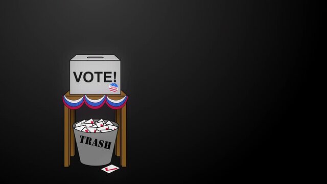 USA Election Rigging Animation on Black Off Center