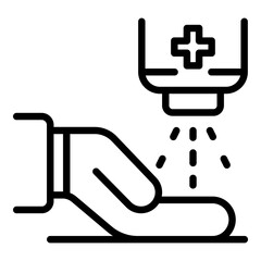 Hand public disinfection icon. Outline hand public disinfection vector icon for web design isolated on white background
