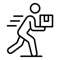 Box home delivery icon. Outline box home delivery vector icon for web design isolated on white background