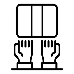 Parcel box home delivery icon. Outline parcel box home delivery vector icon for web design isolated on white background