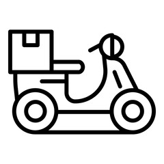 Moped home delivery icon. Outline moped home delivery vector icon for web design isolated on white background