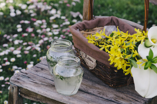 Flowers and lemonade