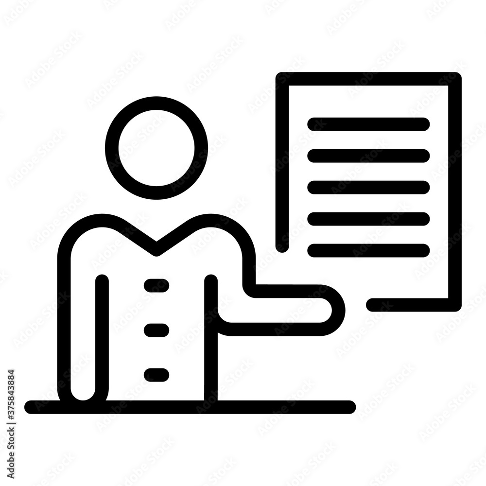 Poster distance learning icon. outline distance learning vector icon for web design isolated on white backg